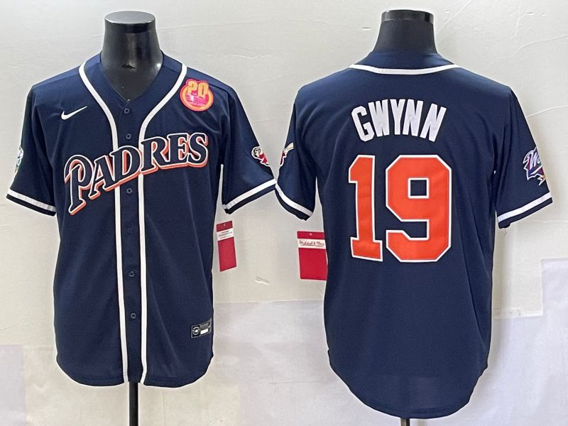 Men 2025 San Diego Padres #19 Gwynn Blue Throwback Game Nike MLB Jersey style 66->san diego padres->MLB Jersey